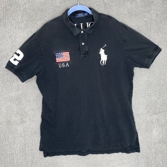Polo Ralph Lauren USA #2 Collins Mens's XL Big Pony Faded Distressed - Picture 1 of 12